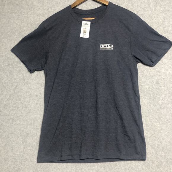 AFTCO Fishing T-Shirt Mens Size Medium Mountains Blue/Gray New With Tags - Picture 1 of 9